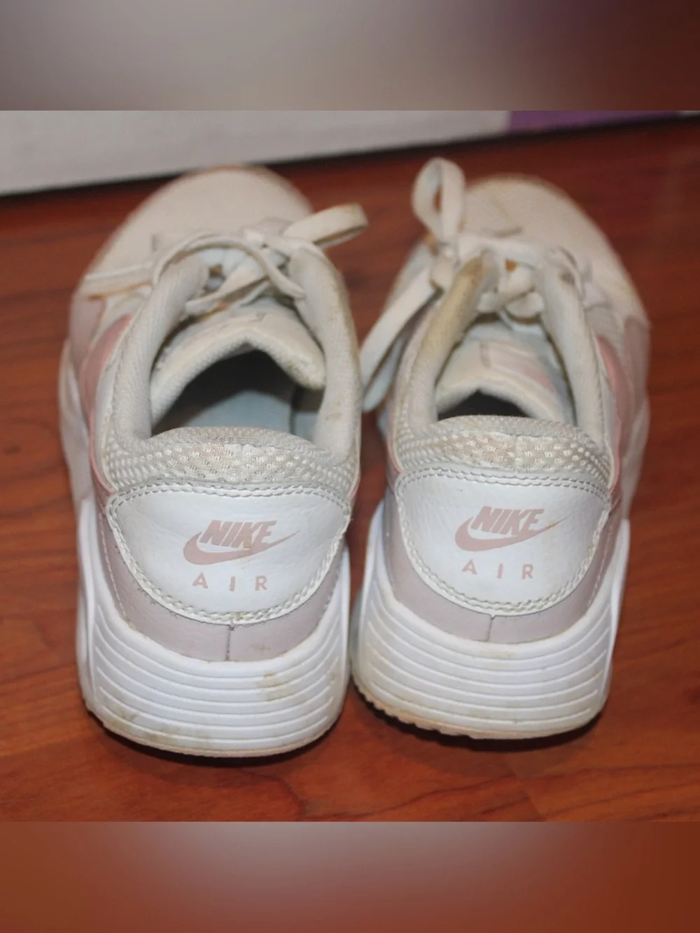 Nike Air Max SC White & Pink Oxford Sneakers - Size 8